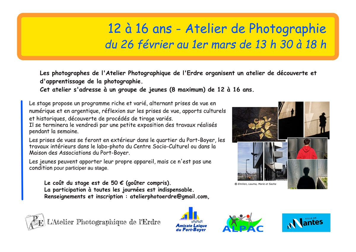 Atelier de Photographie animé par l'Atelier Photographique de l'Erdre